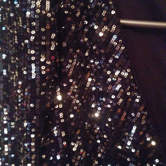 Calvin Klein Sequin Faux Wrap Dress - Picture 3 of 5
